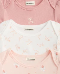 Baby Girls Tiny Dancer Bodysuits, 3 Pack, Exclusively at Macy's