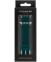 Coach Women's Emerald Green Silicone Strap for Apple Watch 38mm, 40mm, 41mm