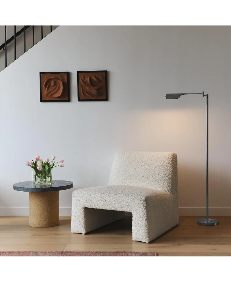 Leaf Modern Pharmacy Reading Led Floor Lamp with Adjustable Neck (53")