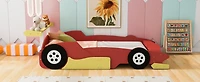 Streamdale Full Size Race Car-Shaped Platform Bed With Wheels, Blue