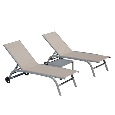 Streamdale Outdoor Chaise Lounge Set With Table