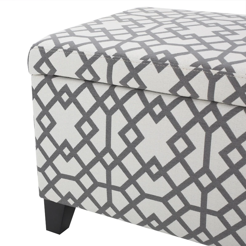 Streamdale Furniture Geo-Upholstered Storage Bench Style and Function in One
