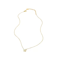 Hollywood Sensation Gold Butterfly Pendant Necklace with Mother of Pearl Inlay