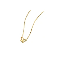 Hollywood Sensation Gold Butterfly Pendant Necklace with Mother of Pearl Inlay