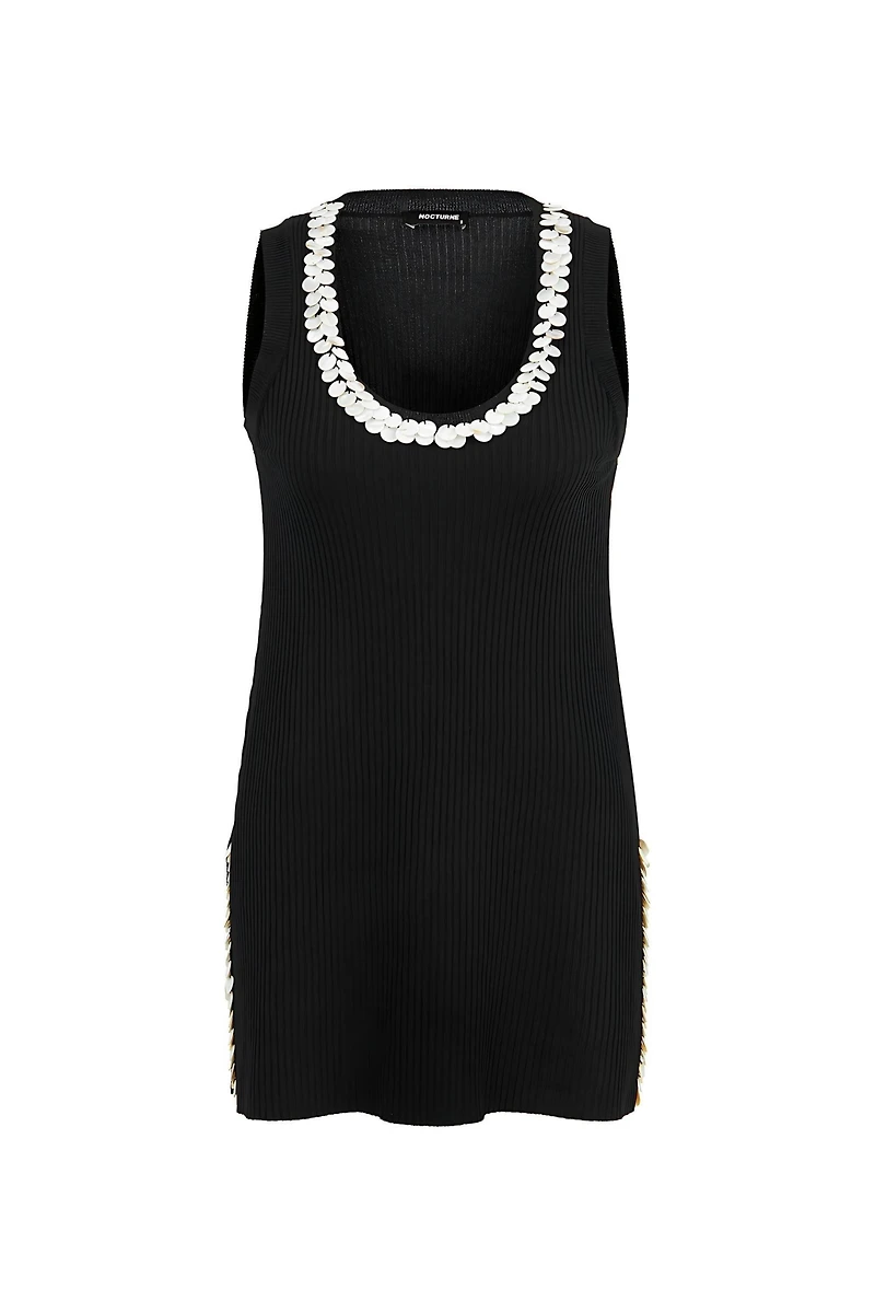 Nocturne Women's Mother of Pearl Beaded Knit Top