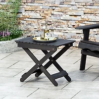 Streamdale Outdoor Folding Wooden Side Table, Dark Gray, 15"D x 22.75"W x 18.25"H