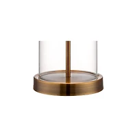 Modern Coastal Table Lamp Fillable 26" High Clear Glass Cylinder Gold Metal White Drum Ball Shade Decor for Living Room Bedroom Beach House Bedsi