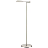 360 Lighting Zema Traditional Pharmacy Floor Lamp 49 1/2" Tall Brushed Nickel Led Adjustable Swing Arm for Living Room Reading Bedroom Offic