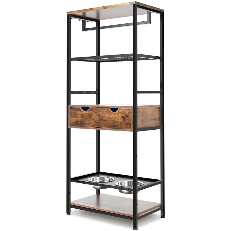 Streamdale Furniture Premium Dog Feeding Station with Storage and Adjustable Height
