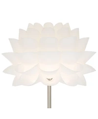 Possini Euro Design Modern Floor Lamp 63" Tall Brushed Steel White Orb Petal Flower Shade Dimmable for Living Room Reading Bedroom Office