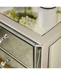 Streamdale Furniture Pearl Silver Mirrored 3-Drawer Cabinet