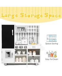 Sugift Wooden Kitchen Pretend Play Kitchen with Simulated Sound