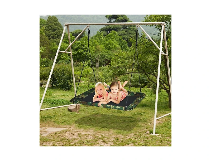 Slickblue Toddler Outdoor Platform Tree Swing with Heavy-Duty Straps and Comfortable Seat