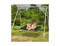 Slickblue Toddler Outdoor Platform Tree Swing with Heavy-Duty Straps and Comfortable Seat