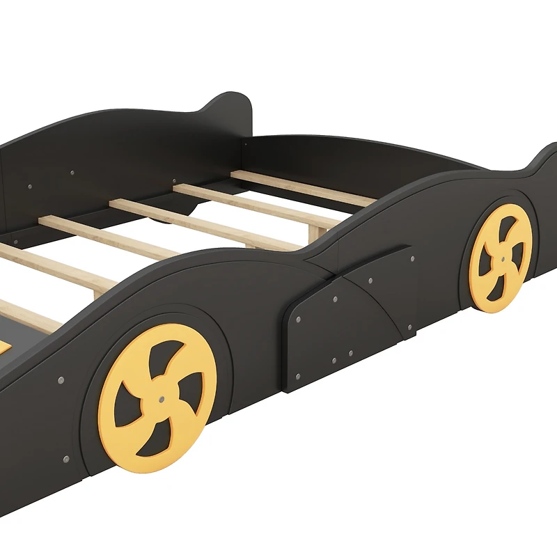 Streamdale Furniture Full Size Race Car-Shaped Platform Bed With Wheels And Storage