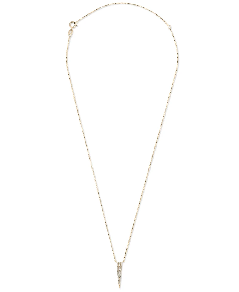 Diamond Pave Spike Pendant Necklace (1/10 ct. t.w.) in 10k Yellow or White Gold, 15" + 2" extender, Created for Macy's