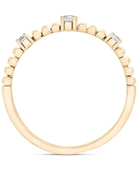 Diamond Beaded Narrow Stack Band (1/10 ct. t.w.) 10k Gold or White Gold, Created for Macy's