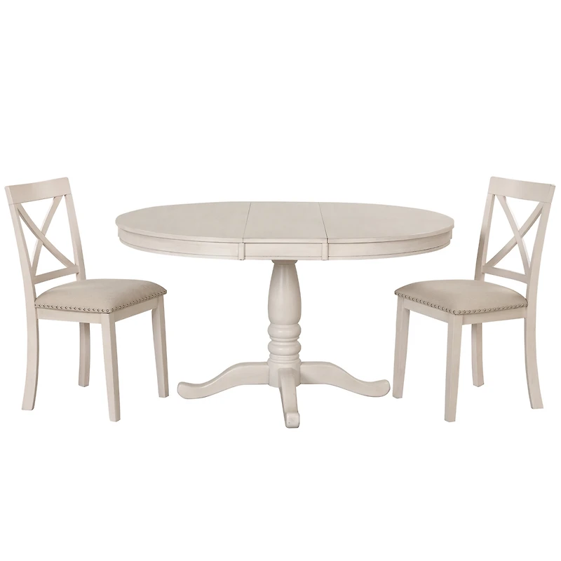 Streamdale Furniture Modern Dining Table Set For 4, Round Table And 4 Kitchen Room Chairs, 5 Piece Kitchen Table
