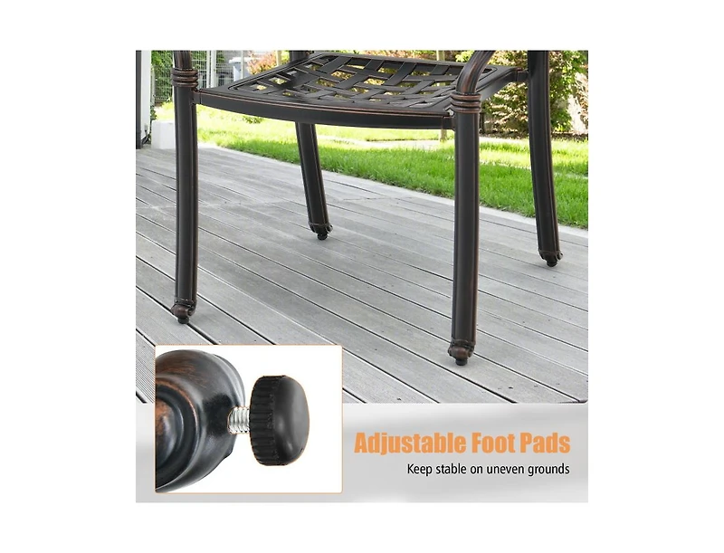 Slickblue Set of 2 Cast Aluminum Patio Chairs with Armrests