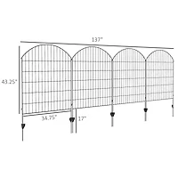 4-Panel Decorative Garden Fence with Interlocking Design