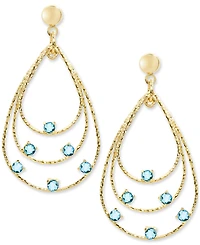 Rhodolite Garnet Triple Teardrop Drop Earrings (1-3/4 ct. t.w.) 14k Gold over Sterling Silver (Also available Citrine & Blue Topaz)