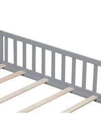 Simplie Fun Montessori Floor Bed for Toddlers: Grey Wood