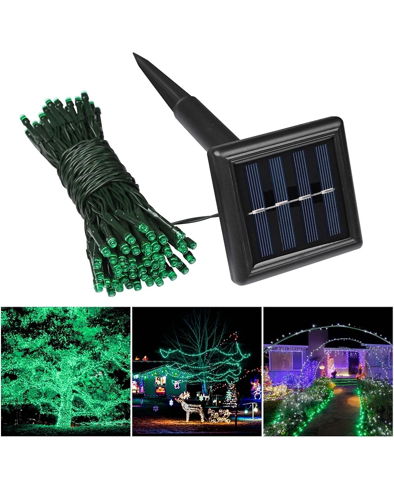 Solar String Lights 36 Ft Waterproof Green Solar Xmas Lights Outdoor Tree Yard