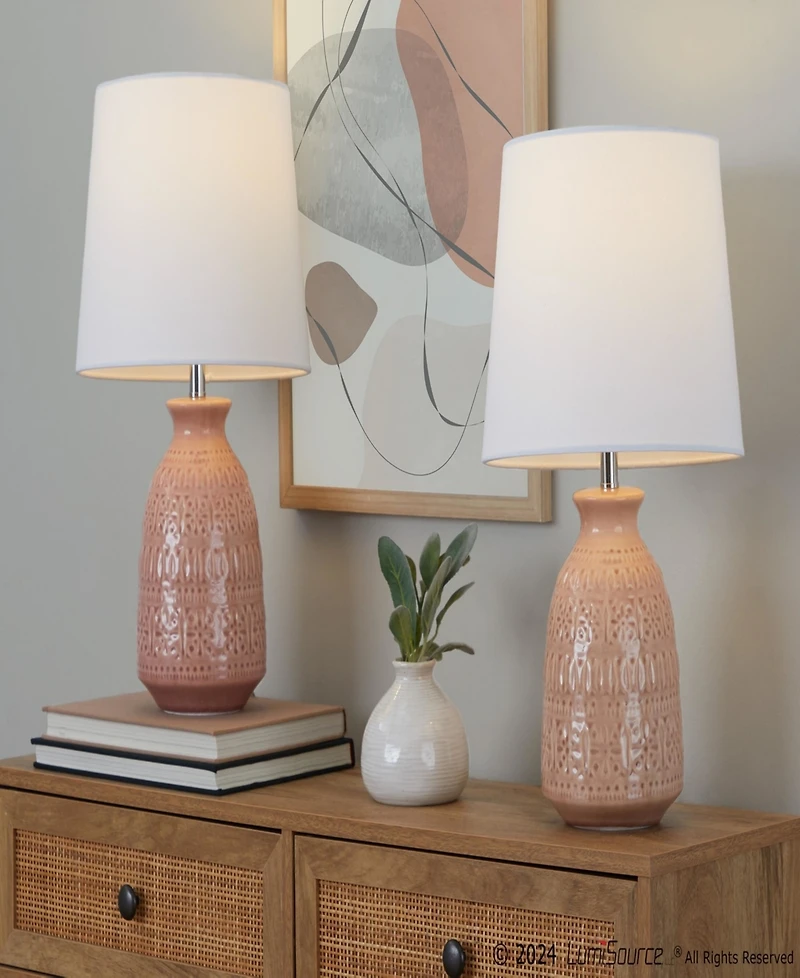 Lumisource Claudia 20" Contemporary Ceramic Accent-Set of 2 Lamp