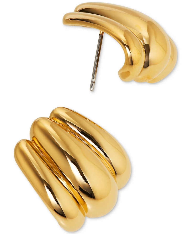 Ajoa by Nadri 18k Gold-Plated Triple Lobe J-Hoop Earrings