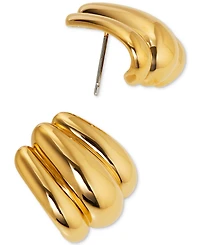 Ajoa by Nadri 18k Gold-Plated Triple Lobe J-Hoop Earrings