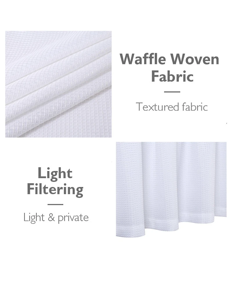Caromio Waffle Weave Rod Pocket Kitchen Valance Curtain, 60" x 15"