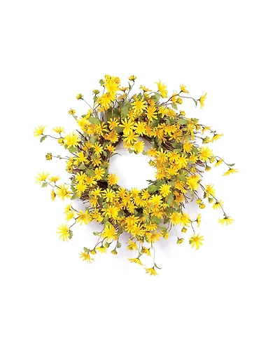 Elegant Daisy Blossom Wreath 18 Inch Handcrafted Floral Door Wreath, Ideal for Indoor or Outdoor Display