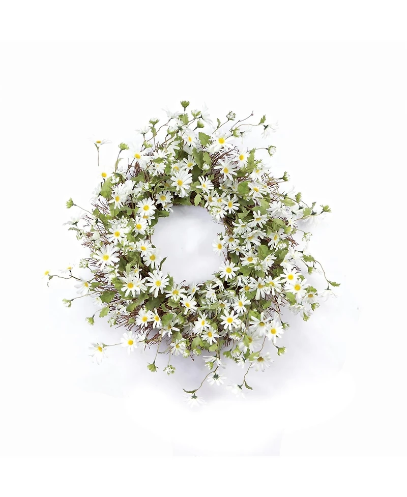 Elegant Daisy Blossom Wreath 18 Inch Handcrafted Floral Door Wreath, Ideal for Indoor or Outdoor Display