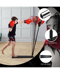 Sugift Kids Punching Bag with Adjustable Stand and Boxing Gloves