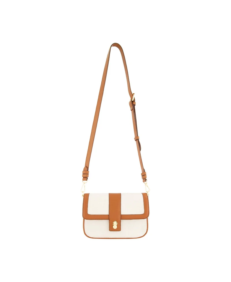 Solid Canvas Flap with Double leather stap.