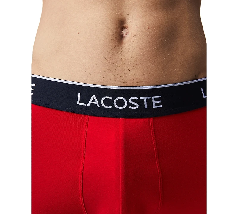 Lacoste Men's 3-Pack Regular Fit Logo Waistband Boxer Briefs