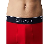 Lacoste Men's 3-Pack Regular Fit Logo Waistband Boxer Briefs