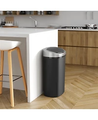 iTouchless 13 Gallon Sensor Kitchen Trash Can with Lid and Odor Filter, Durable Dent-Proof Plastic Garbage Bin Automatic Waste Basket