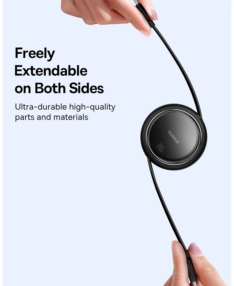 Baseus Free2Draw Mini Retractable Charging Cable Type-c to 100W 1m Nebula Purple