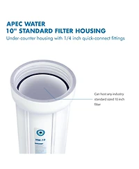 Apec Water Systems Apec 10" White Standard Filter Housing with 1/4" John Guest Fittings