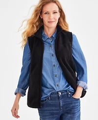Style & Co Women's Zip-Front Polar Fleece Vest, Created for Macy's