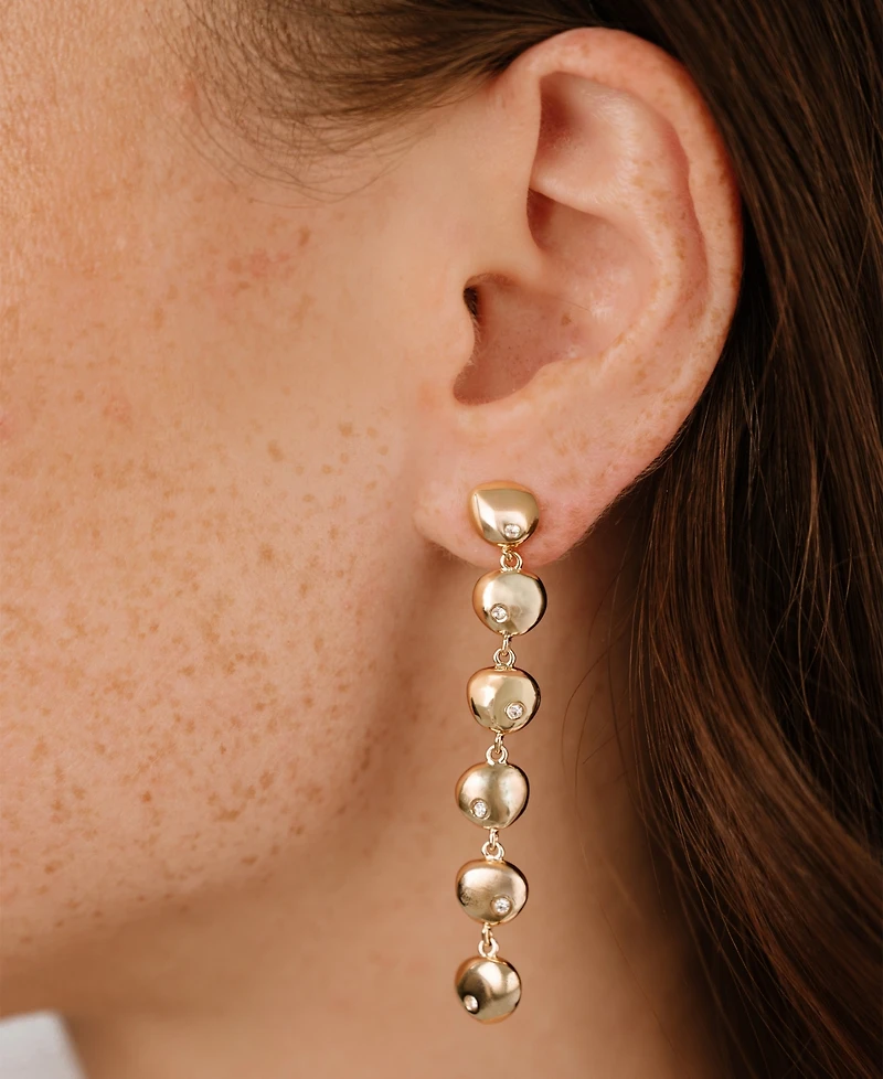 Ettika Polished Pebble Linear Dangle Earrings