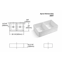 Streamdale 32 L X 20 W Double Basin Farmhouse Kitchen Sink With Basket Strainer