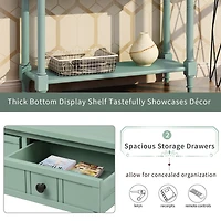 Simplie Fun Daisy Series Console Table Traditional Design With Two Drawers And Bottom Shelf