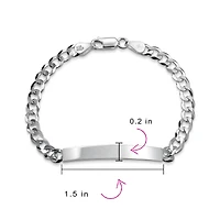 Bling Jewelry Bar Name Plated identification Id Bracelet 5 Mm Miami Cuban Curb Link Chain Link 180 Gauge Yellow Gold Plated Sterling Silver