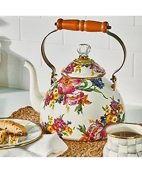 Mackenzie-Childs White Flower Market 3-Qt. Tea Kettle