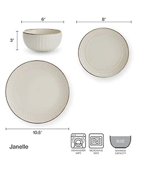 Pfaltzgraff Janelle 12 Pc. Dinnerware Set, Service for 4