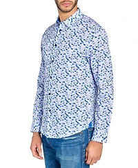 Brooklyn Brigade Men's Non-Iron Performance Stretch Moisture-Wicking Floral Button-Down Shirt