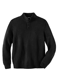 KingSize Big & Tall Henley Shaker Sweater