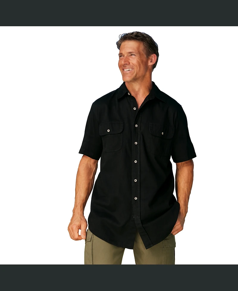Boulder Creek Big & Tall by KingSize Short Sleeve Denim And Twill Shirt